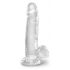 King Cock Clear 7 - alusega, munanditega dildo (18cm) 