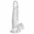 King Cock Clear 7 - alusega, munanditega dildo (18cm) 