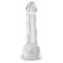 King Cock Clear 7 - alusega, munanditega dildo (18cm) 