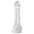 King Cock Clear 7 - alusega, munanditega dildo (18cm) 