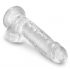 King Cock Clear 7 - alusega, munanditega dildo (18cm) 