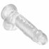 King Cock Clear 7 - alusega, munanditega dildo (18cm) 