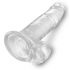 King Cock Clear 7 - alusega, munanditega dildo (18cm) 