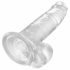 King Cock Clear 7 - alusega, munanditega dildo (18cm) 