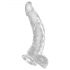 King Cock Clear 7,5 - iminapõhjaga munanditega dildo (19cm)