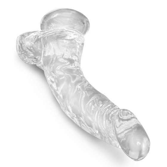 King Cock Clear 7,5 - iminapinnal, munanditega dildo (19cm)