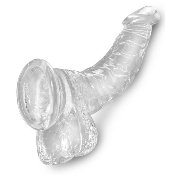 King Cock Clear 7,5 - iminapinnal, munanditega dildo (19cm)