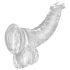 King Cock Clear 7,5 - iminapõhjaga munanditega dildo (19cm)