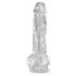 King Cock Clear 8 - iminapaga, munanditega dildo (20cm) 