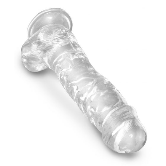 King Cock Clear 8 - iminapunga, munanditega dildo (20cm)