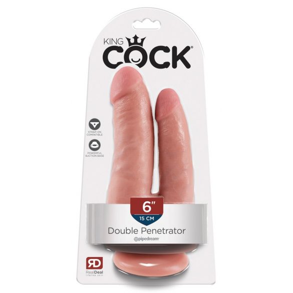 King Cock Double Penetrator - elutru topelt dildo (naturaalne) 