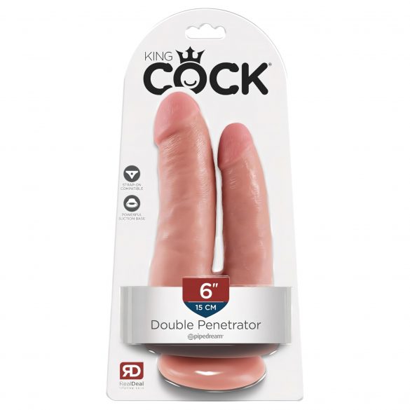 King Cock Double Penetrator - elutru topelt dildo (naturaalne) 