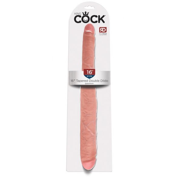 King Cock 16 kitsenev - elutru duubel dildol (41cm) - naturaalne 