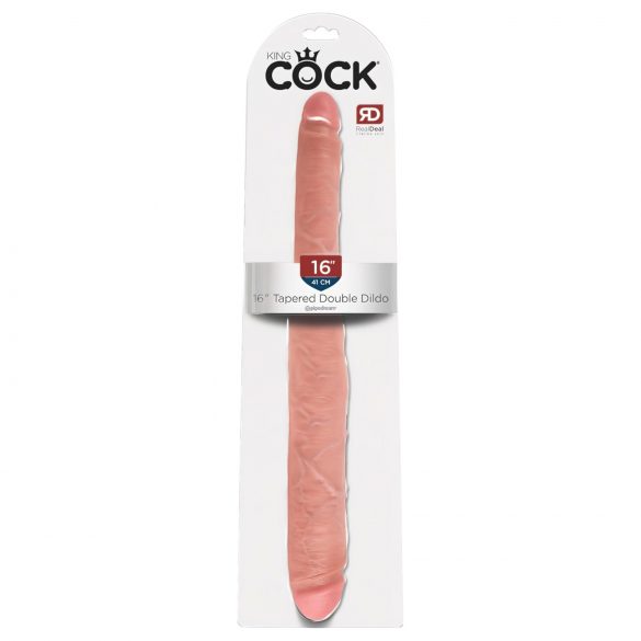 King Cock 16 Tapered - elutru topelt dildo (41cm) - naturaalne