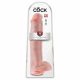 King Cock 15 - iminapadjaga kinnitus, munanditega dild (38cm) - naturaalne