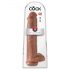 King Cock 15 - iminapõhjaga, munanditega, hiigeldildo (38cm) - tume naturaalne