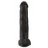 King Cock 15 – iminapõhjaga, munanditega dildo (38 cm) – must 