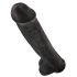 King Cock 15 – iminapõhjaga, munanditega dildo (38 cm) – must 