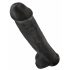 King Cock 15 - kinnitusalus, munanditega dildo (38 cm) - must