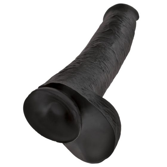 King Cock 15 - iminapõhjaga, munanditega dildo (38cm) - must