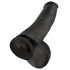 King Cock 15 – iminapõhjaga, munanditega dildo (38 cm) – must 