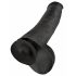 King Cock 15 - kinnitusalus, munanditega dildo (38 cm) - must