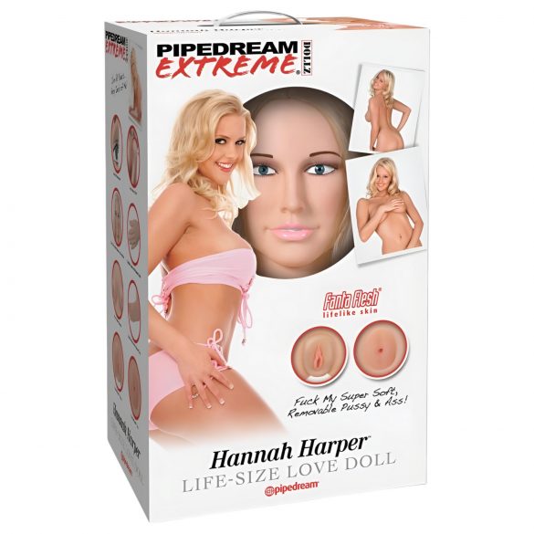 Pipedream Hannah Harper - elusuuruses täispuhutav nukk 3D näoga