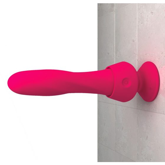 Kolmainsus seinale kinnitatav luksus - akuga, juhtmevaba vibraator (roosa)