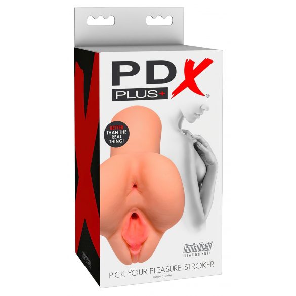 PDX Pick Your Pleasure masturbaator - 2-in-1 realistlik (loomulik) 