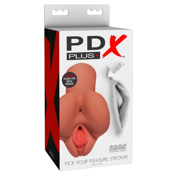 PDX Valige Oma Nauding - 2in1 vagina ja anaal masturbaator (naturaalne)