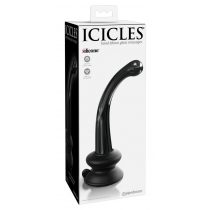 Icicles No. 87 - G- ja P-punkti klaasist dildo (must)