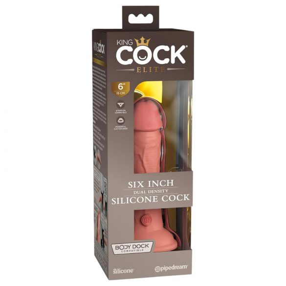 King Cock Elite 6 - iminapadjaga, realistlik dildo (15cm) - naturaalne