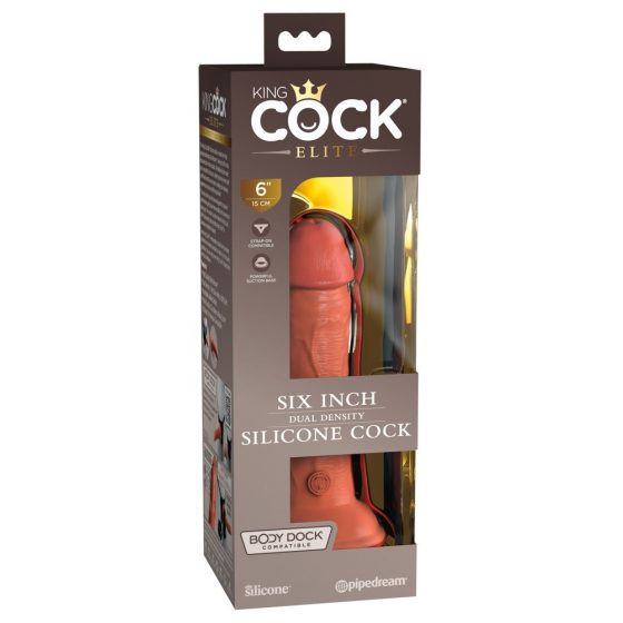 King Cock Elite 6 - iminapinnaga realistlik dildo (15cm) - tume naturaalne