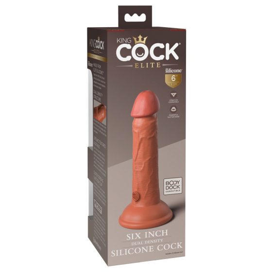 King Cock Elite 6 - iminapinnaga realistlik dildo (15cm) - tume naturaalne