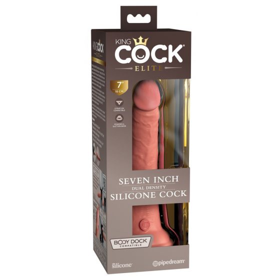King Cock Elite 7- imivall tappev, realistlik dildos (18cm) - naturaalne