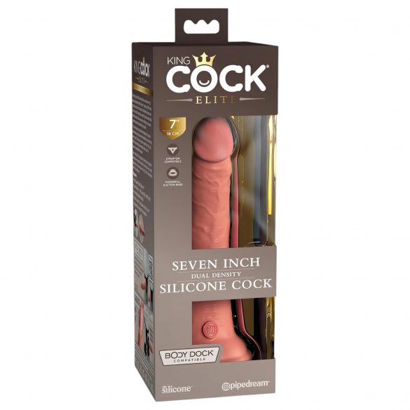 King Cock Elite 7-nael, elutru dildot (18cm) - naturaalne 