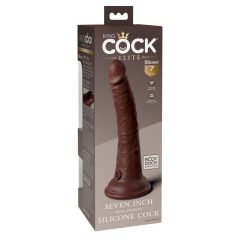   King Cock Elite 7 kinniimedes alusega, realistlik dildo (18cm) - pruun