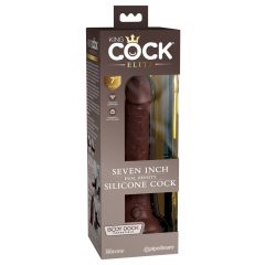   King Cock Elite 7 kinniimedes alusega, realistlik dildo (18cm) - pruun