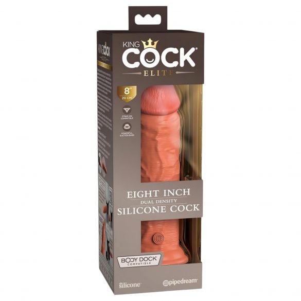 King Cock Elite 8 - iminapõhjaga dildo (20 cm) - tume naturaalne