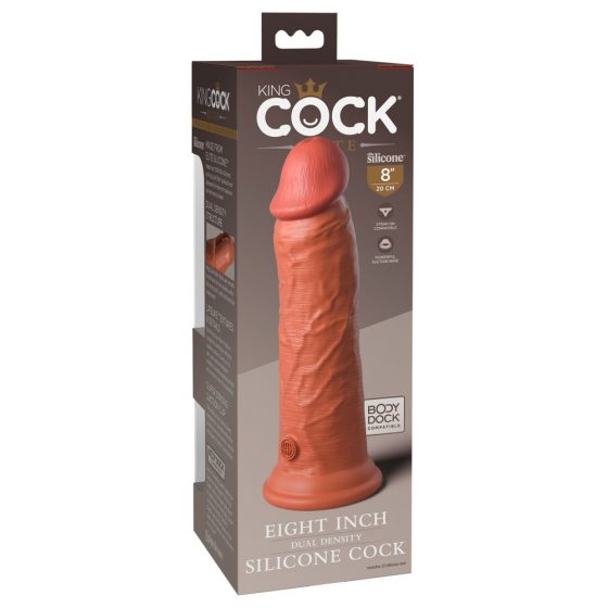 King Cock Elite 8 - iminapinnaga, elutruu dildo (20cm) - tume naturaalne