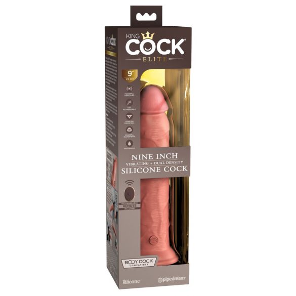 King Cock Elite 9 - iminapaga, raadioga vibraator 23cm - naturaalne 