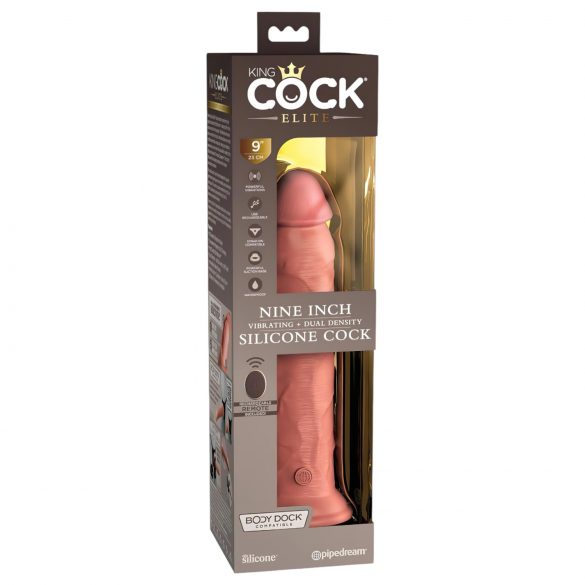 King Cock Elite 9 - iminapaga vibratsioonivarras 23cm - naturaalne