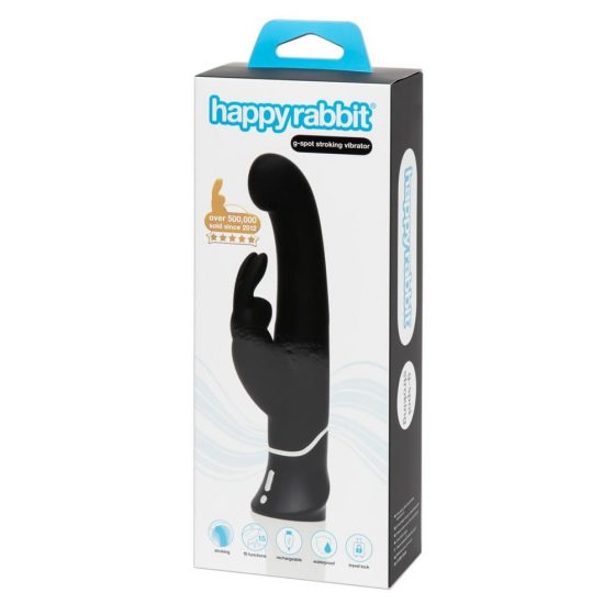 Happyrabbit G-punkti vibraator koos kliitorivarrega (must)