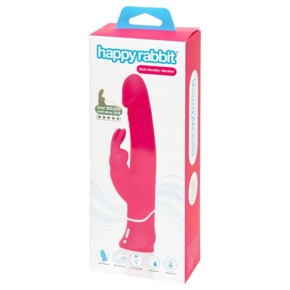 Happyrabbit Dual Density - veekindel, kliitorit stimuleeriv vibraator (roosa)