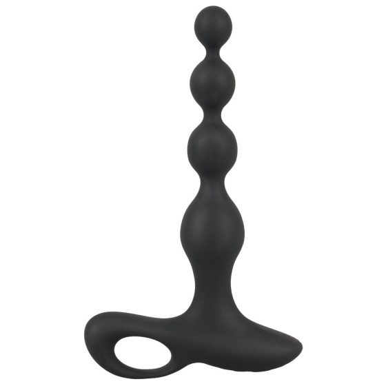 Black Velvet - akuga, veekindel, pärlitega anaalvibraator (must)
