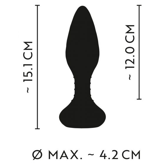 Anos - akuga, raadioga, pöörlevate helvestega spiraalne anaalvibraator (must)