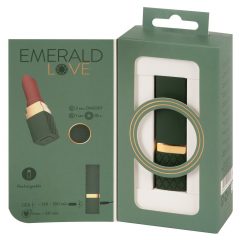  Emerald Love - akuga, veekindel huulepulgavibraator (roheline-bordoo)