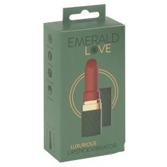   Emerald Love - akuga, veekindel huulepulgavibraator (roheline-bordoo)