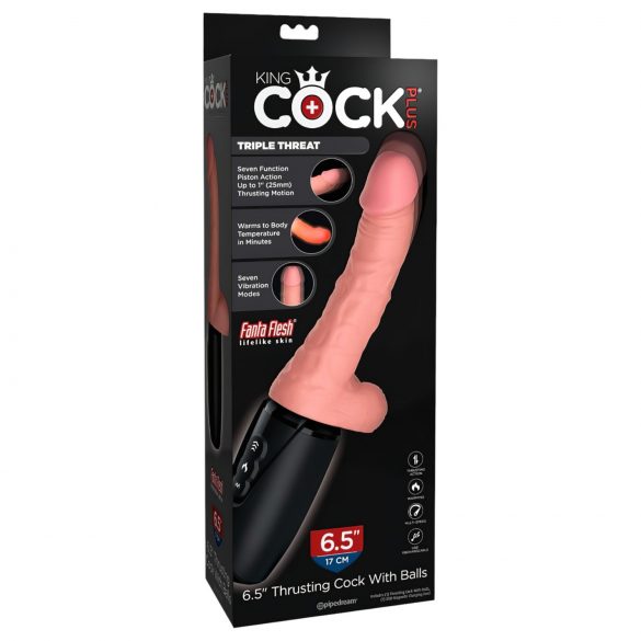 King Cock Plus 6,5 - munanditega vibrav adav - looduslik