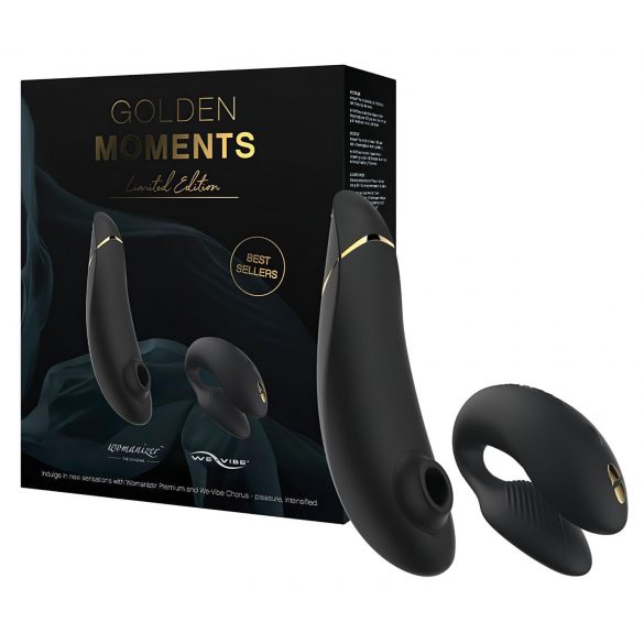 Womanizer Golden Moments 2 - kliitori stimulaator ja paaride vibrator (must)